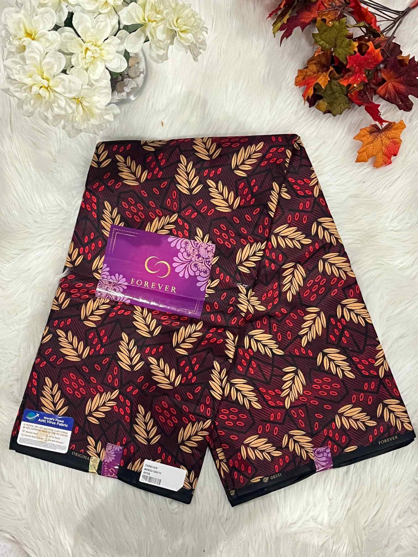African Ankara Fabric - Flower Design Wax Print (Sold Per Yard)