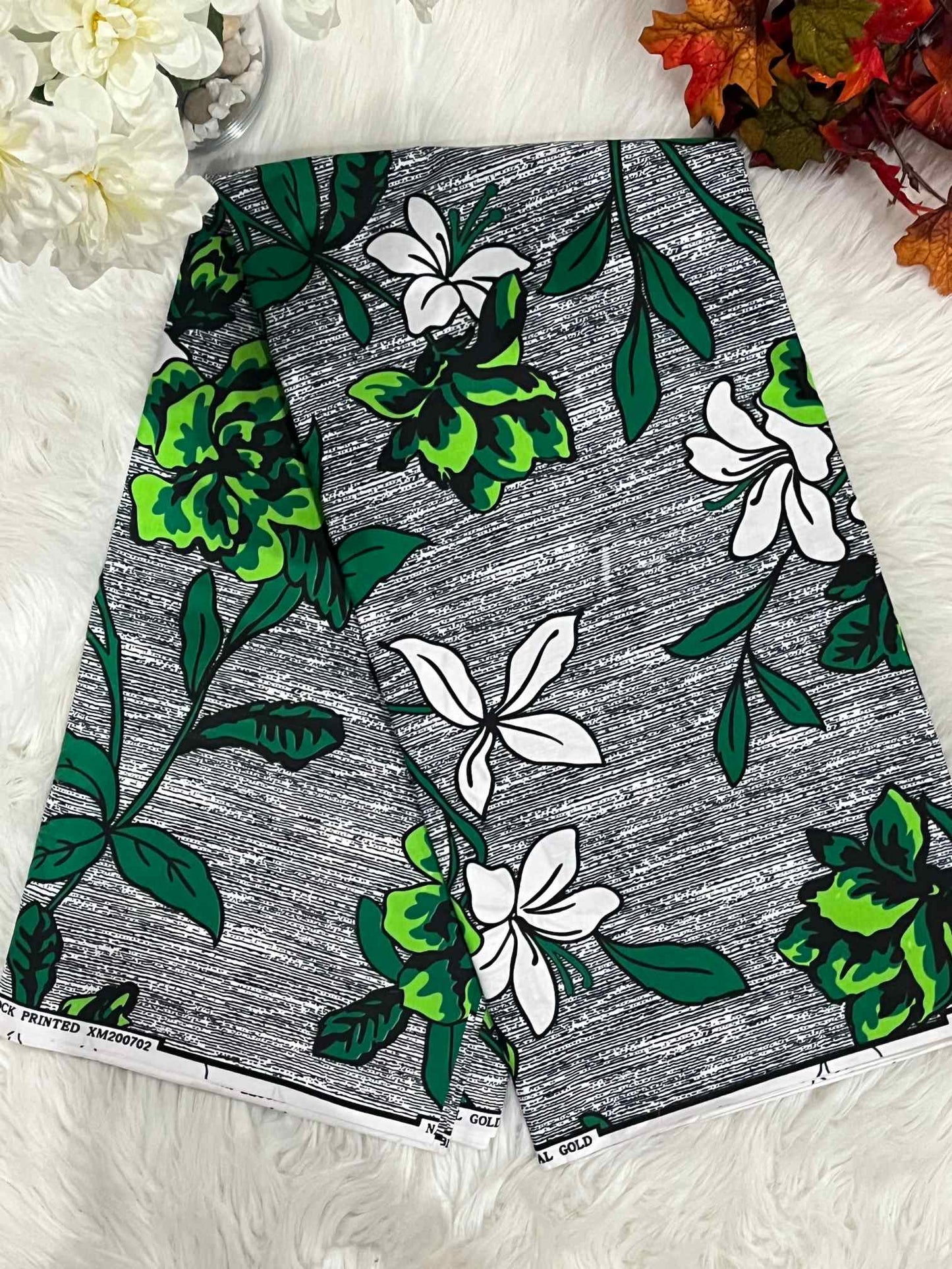 African Ankara Fabric - Flower Design Wax Print (Sold Per Yard)