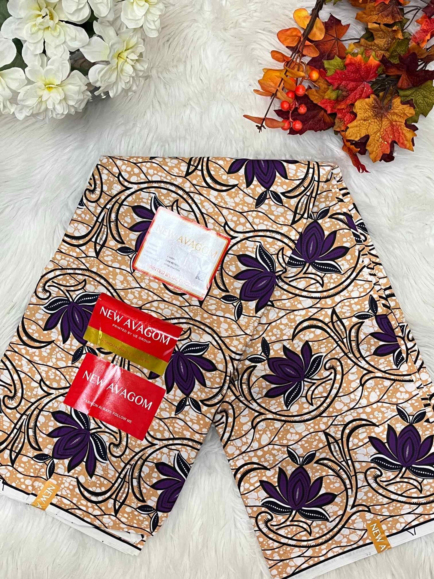 African Ankara Fabric - Flower Design Wax Print (Sold Per Yard)