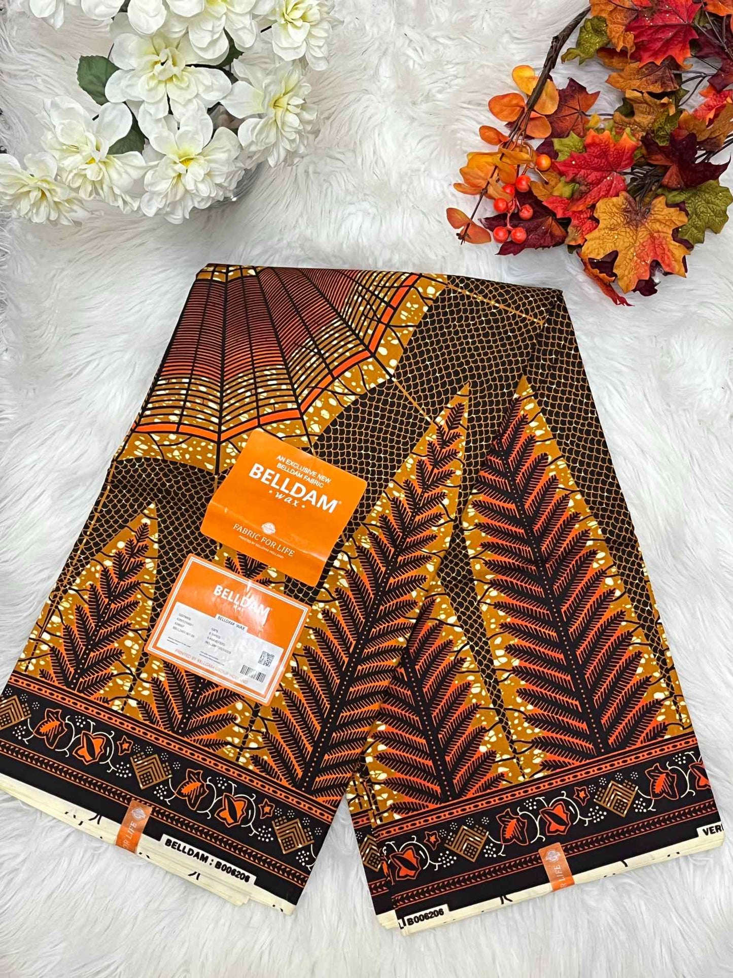 African Ankara Fabric - Flower Design Wax Print (Sold Per Yard)