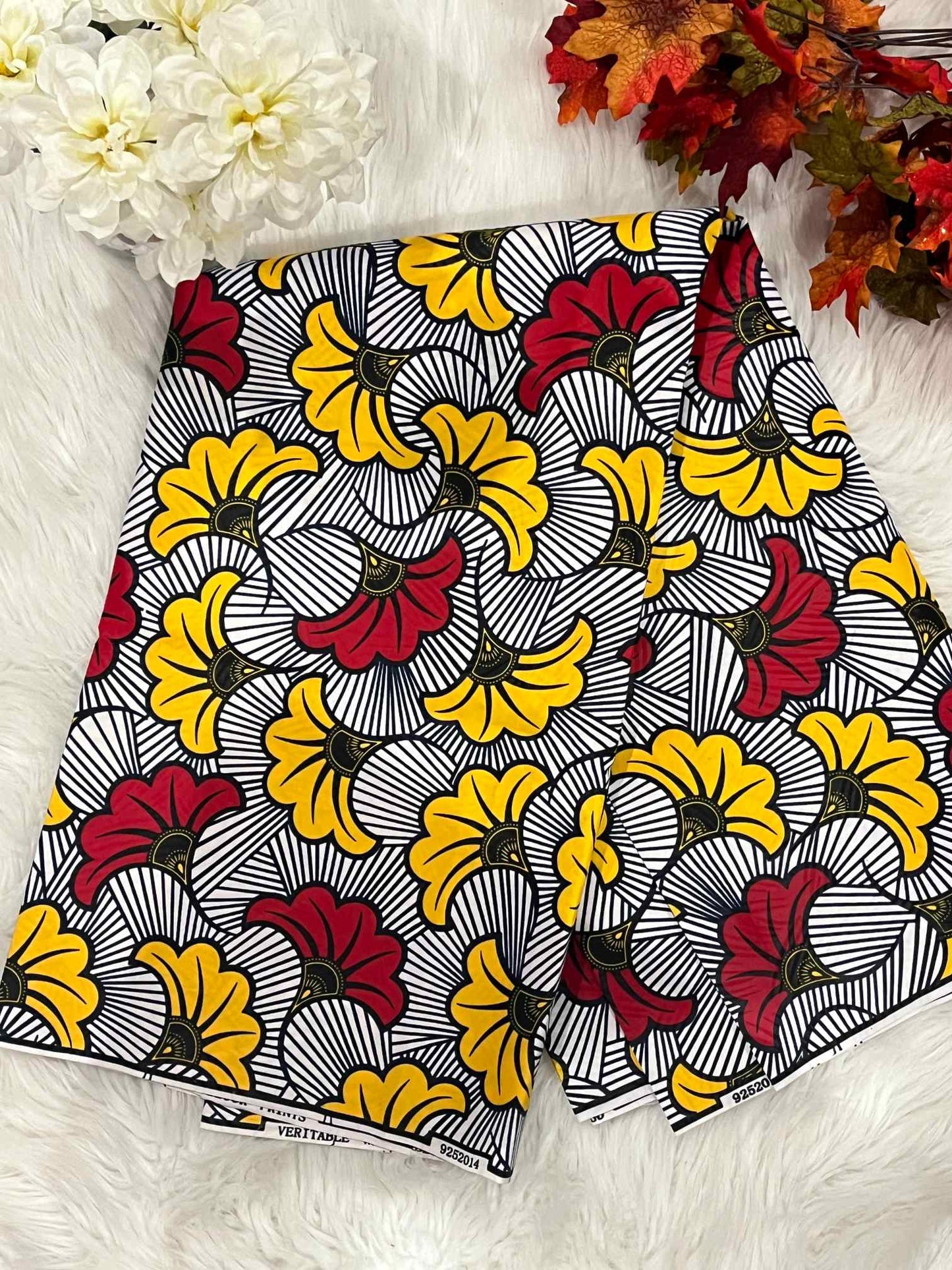 African Ankara Fabric - Flower Design Wax Print (Sold Per Yard)