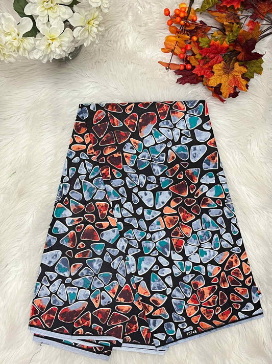 African Ankara Fabric - Geometric & Abstract Wax Print (Sold Per Yard)