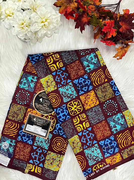 African Ankara Fabric - Geometric & Abstract Wax Print (Sold Per Yard)