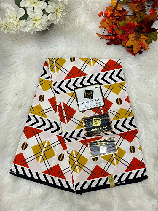 African Ankara Fabric - Geometric & Abstract Wax Print (Sold Per Yard)