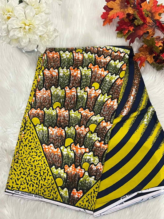 African Ankara Fabric - Geometric & Abstract Wax Print (Sold Per Yard)