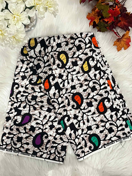 African Ankara Fabric - Geometric & Abstract Wax Print (Sold Per Yard)