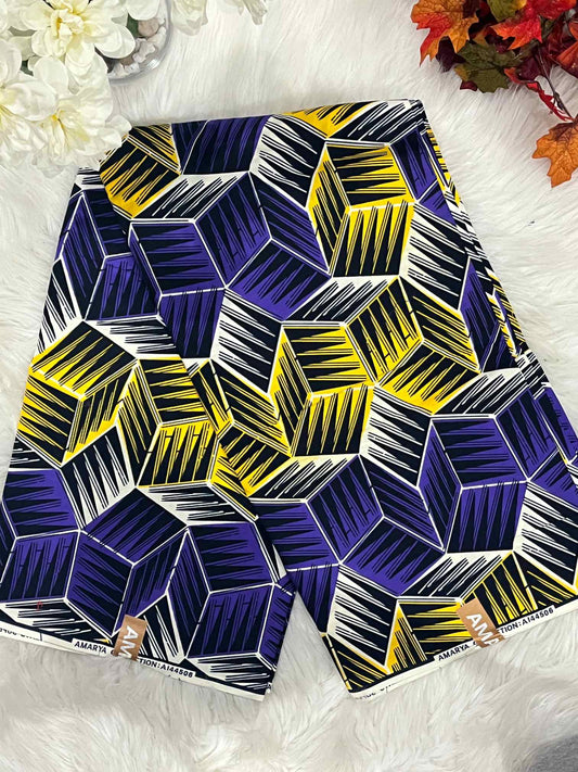 African Ankara Fabric - Geometric & Abstract Wax Print (Sold Per Yard)
