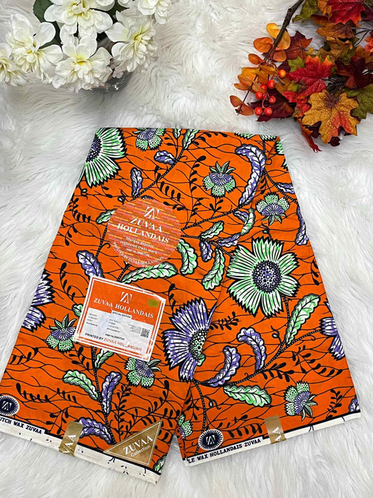 African Ankara Fabric - Flower Design Wax Print (Sold Per Yard)