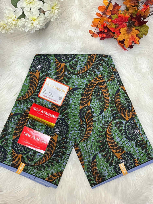 African Ankara Fabric - Flower Design Wax Print (Sold Per Yard)